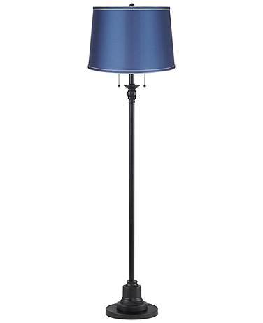 Dyna 58" High Black and Royal Blue Shade 2-Light Floor Lamp