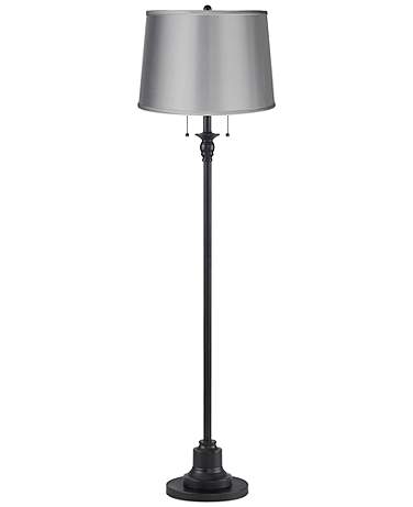 Dyna 58" High Black and Satin Gray Shade 2-Light Floor Lamp