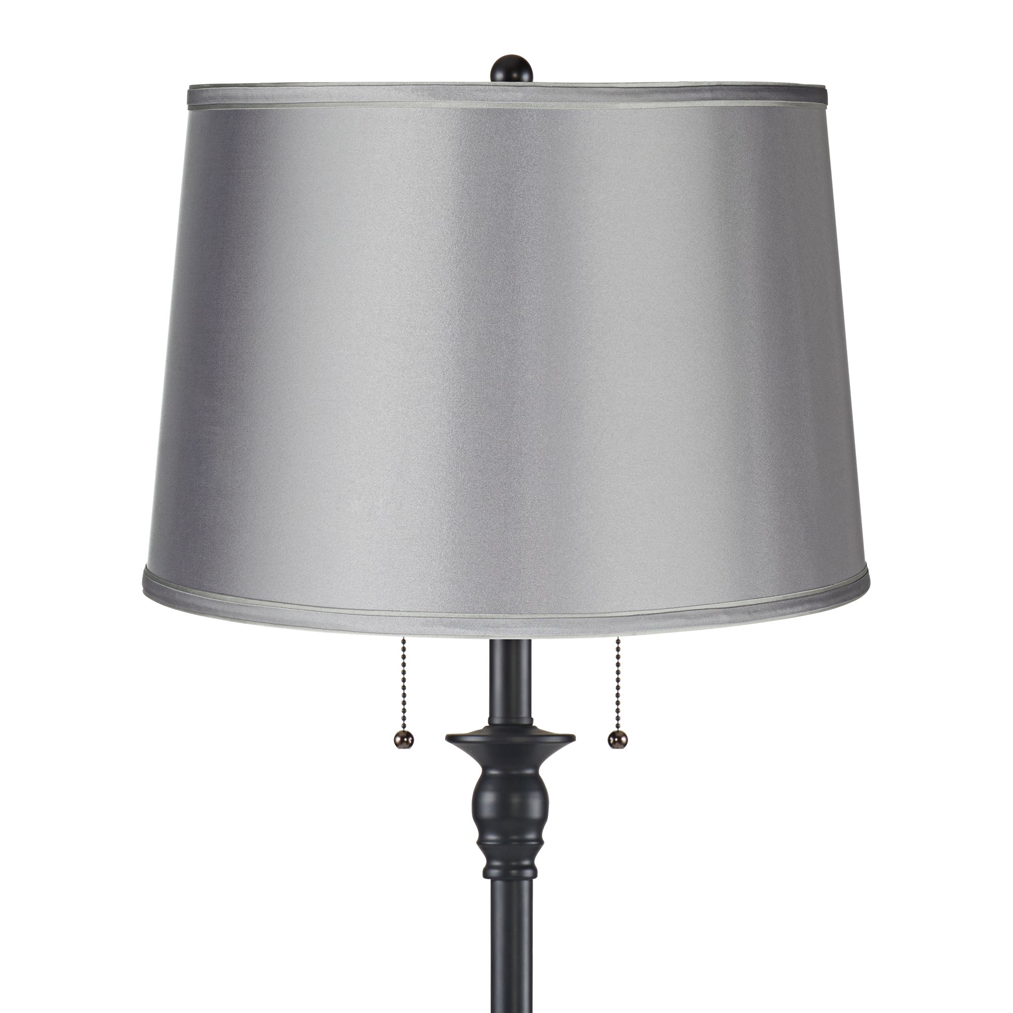 Image 2 Dyna 58" High Black and Satin Gray Shade 2-Light Floor Lamp more views