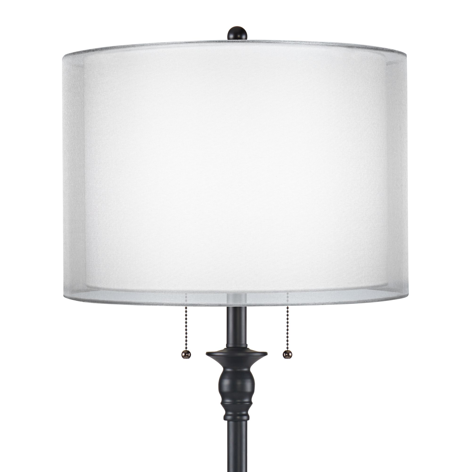 Image 2 Dyna 58" High Black and Sheer Silver 2-Light Floor Lamp more views
