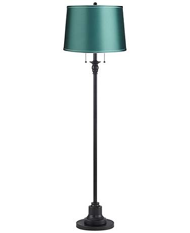 Dyna 58" High Black and Soft Teal Shade 2-Light Floor Lamp