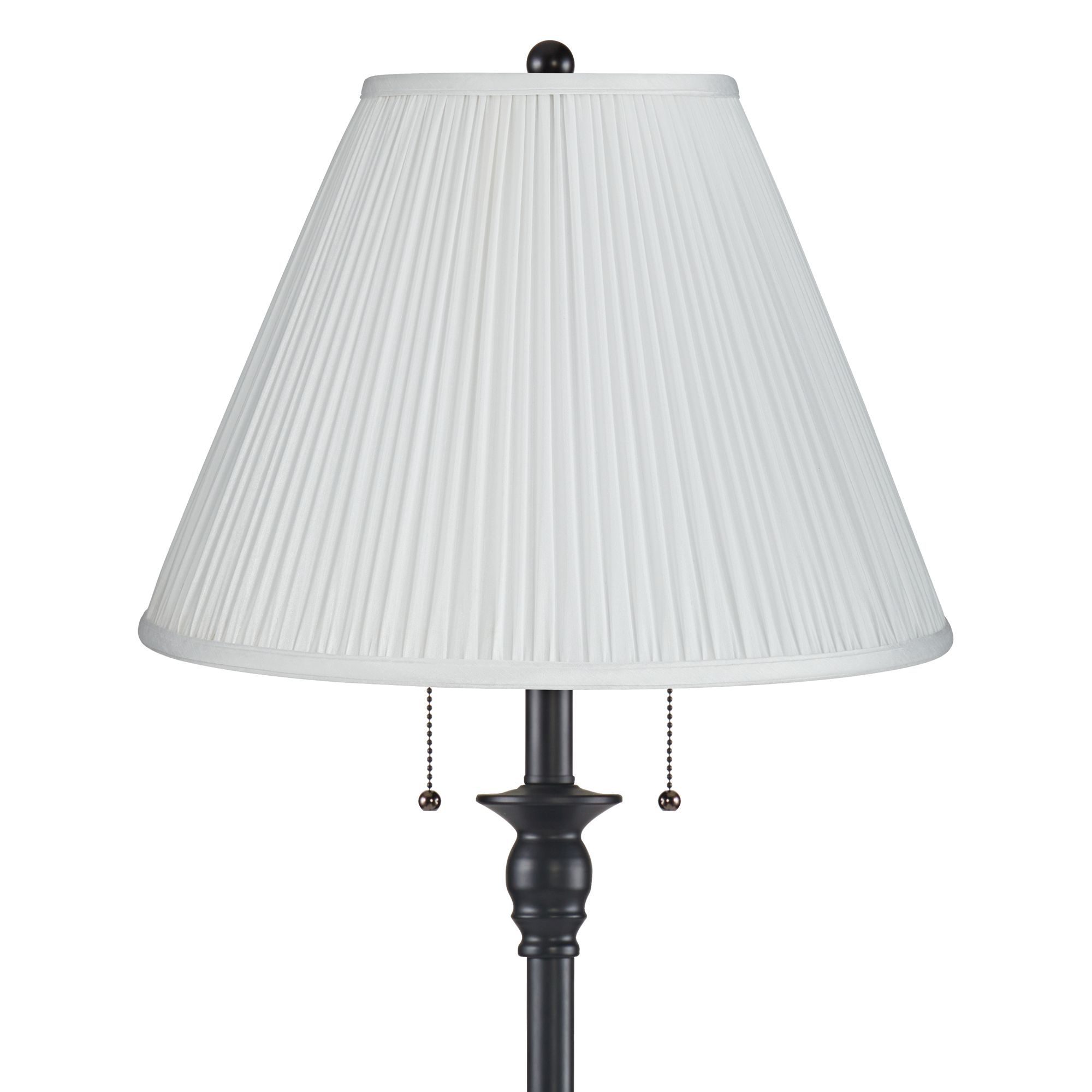 Image 2 Dyna 58" High Black and White Pleated Shade 2-Light Floor Lamp more views