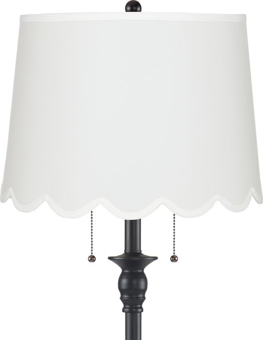 Image 2 Dyna 58" High Black and White Scalloped Shade 2-Light Floor Lamp more views