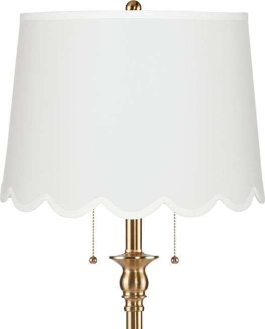 Image 2 Dyna 58" Antique Brass White Scallop Shade Floor Lamp more views