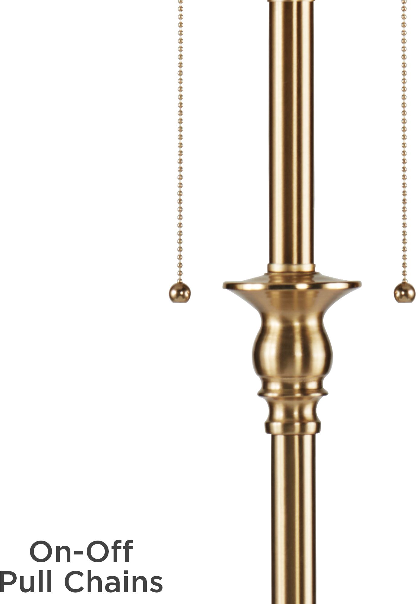 Image 3 Dyna 58" Antique Brass White Scallop Shade Floor Lamp more views