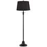 1_Dyna 58" High Black and Black Faux Silk Shade 2-Light Floor Lamp