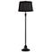 Dyna 58" High Black and Black Faux Silk Shade 2-Light Floor Lamp