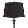 2_Dyna 58" High Black and Black Faux Silk Shade 2-Light Floor Lamp more views