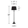 5_Dyna 58" High Black and Black Faux Silk Shade 2-Light Floor Lamp more views