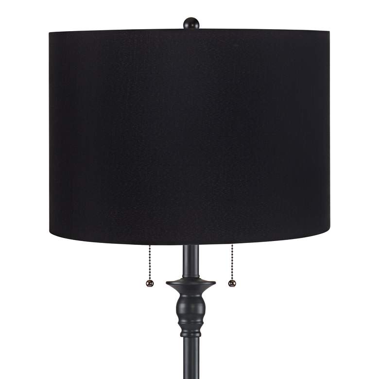 Image 2 Dyna 58" High Black and Black Hardback Shade 2-Light Floor Lamp more views