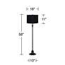 5_Dyna 58" High Black and Black Hardback Shade 2-Light Floor Lamp more views