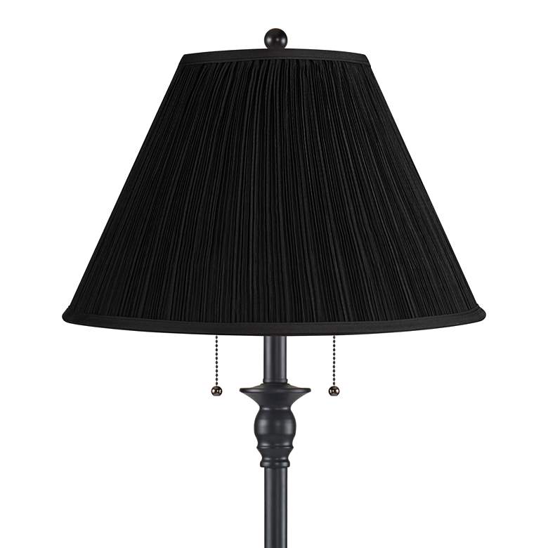 Image 2 Dyna 58" High Black and Black Pleated Shade 2-Light Floor Lamp more views