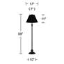 5_Dyna 58" High Black and Black Pleated Shade 2-Light Floor Lamp more views