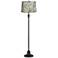 Dyna 58" High Black and Botanical Velvet Shade 2-Light Floor Lamp