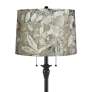 2_Dyna 58" High Black and Botanical Velvet Shade 2-Light Floor Lamp more views