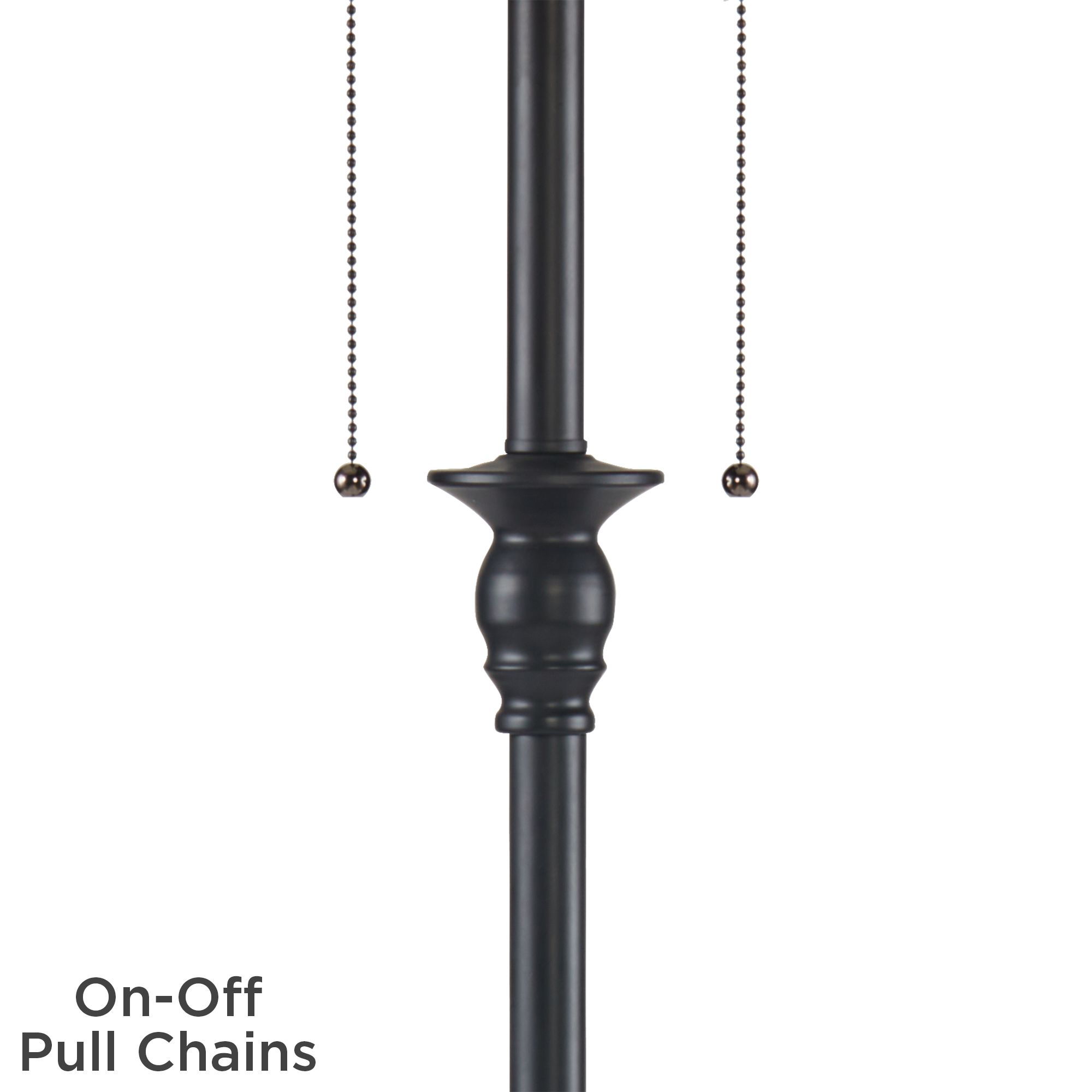 Image 3 Dyna 58" High Black and Cream Scalloped Shade 2-Light Floor Lamp more views