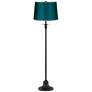1_Dyna 58" High Black and Deep Teal Shade 2-Light Floor Lamp