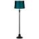 Dyna 58" High Black and Deep Teal Shade 2-Light Floor Lamp
