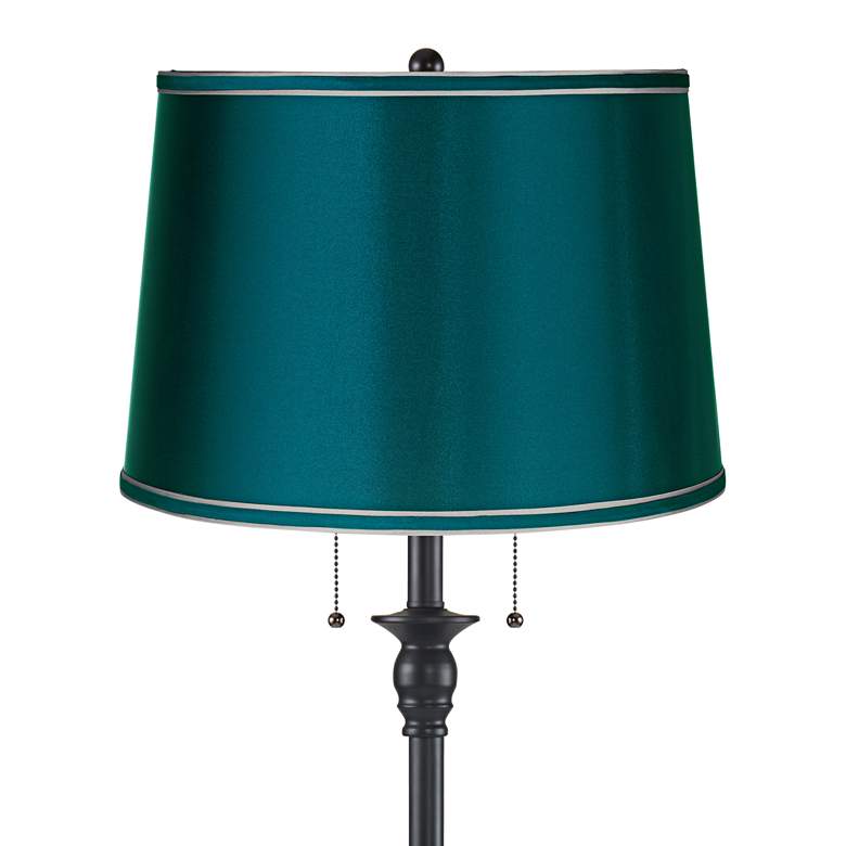 Image 2 Dyna 58" High Black and Deep Teal Shade 2-Light Floor Lamp more views