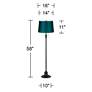 5_Dyna 58" High Black and Deep Teal Shade 2-Light Floor Lamp more views