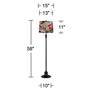 5_Dyna 58" High Black and Floral Velvet Shade 2-Light Floor Lamp more views