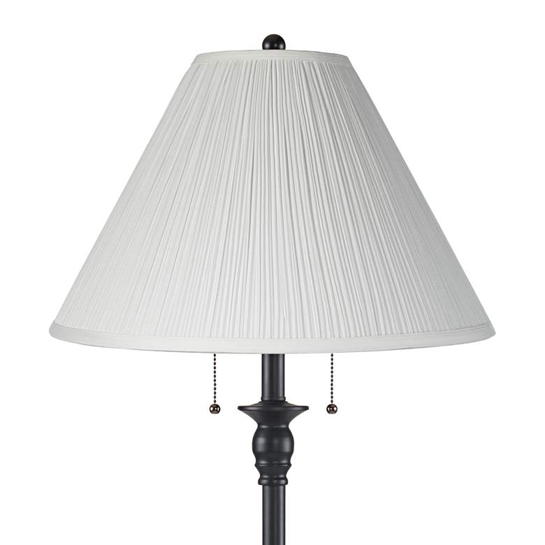 Image 2 Dyna 58" High Black and Ivory Pleated Shade 2-Light Floor Lamp more views