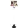 1_Dyna 58" High Black and Leaf Melange Shade 2-Light Floor Lamp