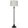 Dyna 58" High Black and Off-White Linen Shade 2-Light Floor Lamp