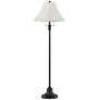 1_Dyna 58" High Black and Off-White Shantung Shade 2-Light Floor Lamp