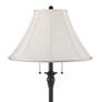 2_Dyna 58" High Black and Off-White Shantung Shade 2-Light Floor Lamp more views