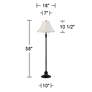 5_Dyna 58" High Black and Off-White Shantung Shade 2-Light Floor Lamp more views