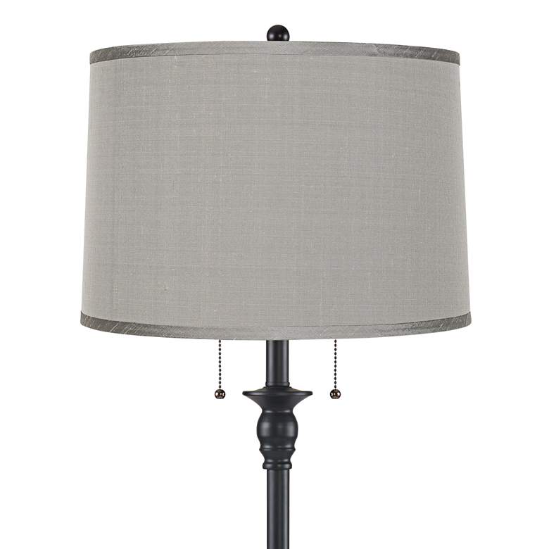 Image 2 Dyna 58" High Black and Platinum Gray Shade 2-Light Floor Lamp more views
