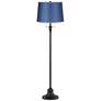 1_Dyna 58" High Black and Royal Blue Shade 2-Light Floor Lamp