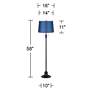 5_Dyna 58" High Black and Royal Blue Shade 2-Light Floor Lamp more views