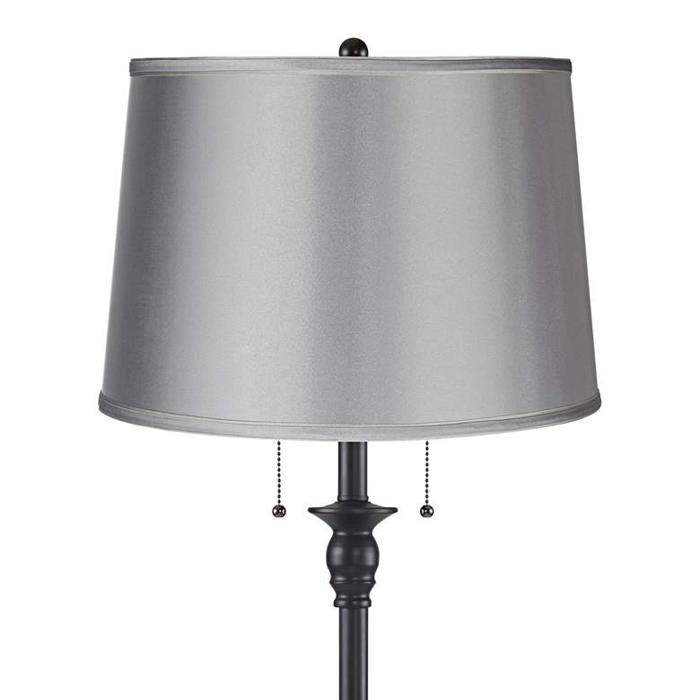 Image 2 Dyna 58" High Black and Satin Gray Shade 2-Light Floor Lamp more views