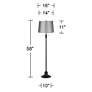 5_Dyna 58" High Black and Satin Gray Shade 2-Light Floor Lamp more views