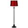 Dyna 58" High Black and Satin Red Shade 2-Light Floor Lamp