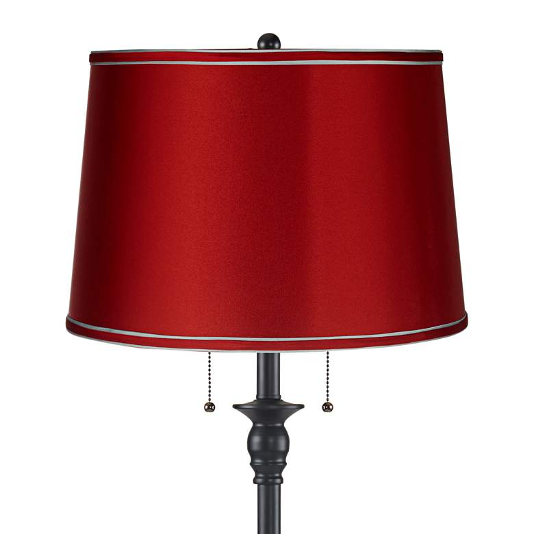 Image 2 Dyna 58" High Black and Satin Red Shade 2-Light Floor Lamp more views