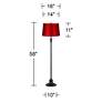 5_Dyna 58" High Black and Satin Red Shade 2-Light Floor Lamp more views