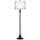 Dyna 58" High Black and Sheer Silver 2-Light Floor Lamp