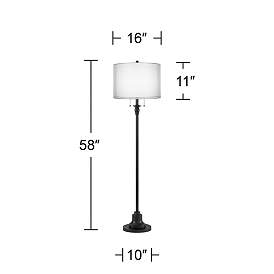 Image5 of Dyna 58" High Black and Sheer Silver 2-Light Floor Lamp more views