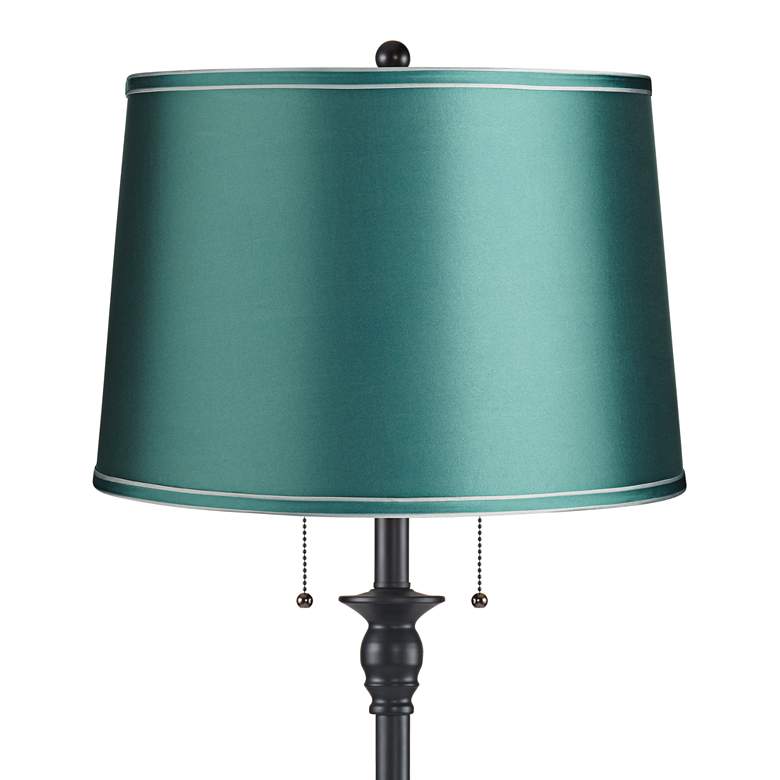 Image 2 Dyna 58" High Black and Soft Teal Shade 2-Light Floor Lamp more views