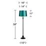 5_Dyna 58" High Black and Soft Teal Shade 2-Light Floor Lamp more views