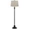 Dyna 58" High Black and Taupe Burlap Shade 2-Light Floor Lamp