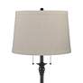 2_Dyna 58" High Black and Taupe Burlap Shade 2-Light Floor Lamp more views