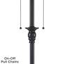 3_Dyna 58" High Black and Taupe Burlap Shade 2-Light Floor Lamp more views