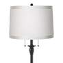 2_Dyna 58" High Black and White Grosgrain Drum Shade 2-Light Floor Lamp more views