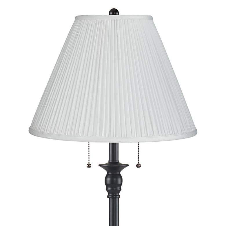 Image 2 Dyna 58" High Black and White Pleated Shade 2-Light Floor Lamp more views