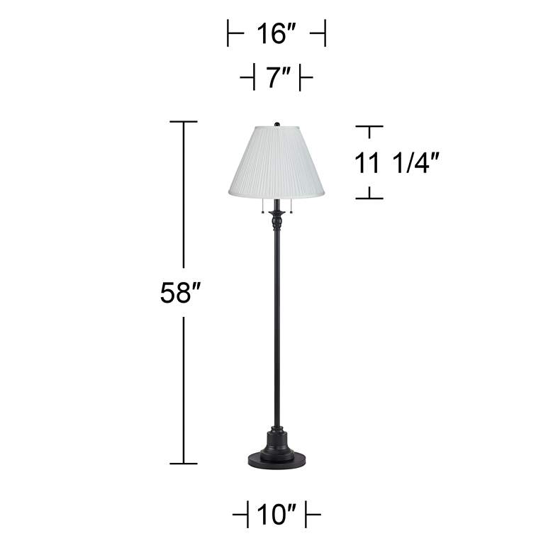 Image 5 Dyna 58" High Black and White Pleated Shade 2-Light Floor Lamp more views