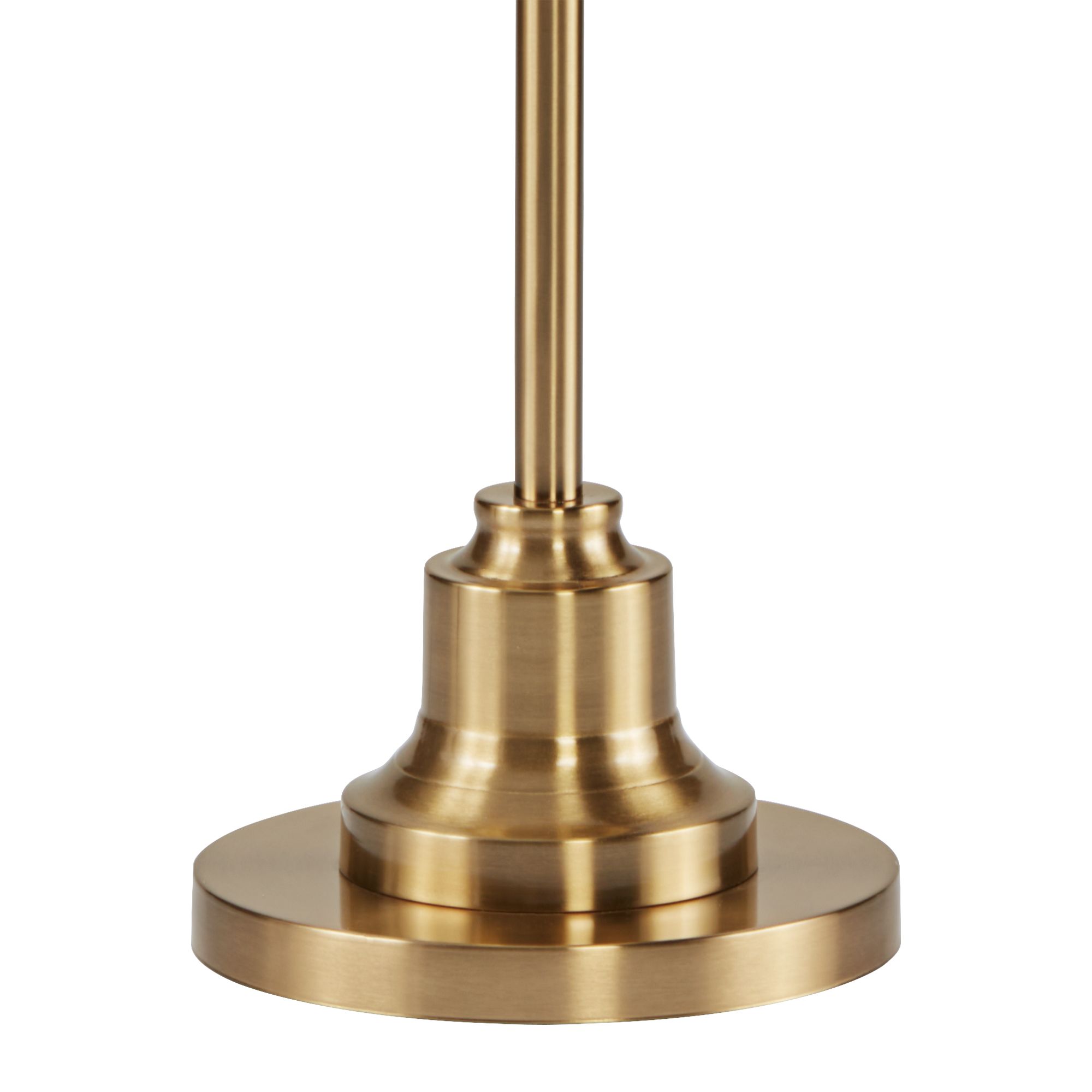 Image 4 Dyna Antique Brass Floor Lamp with Cream Scallop Shade more views